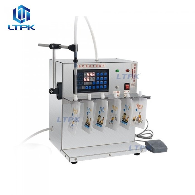 Semi auto standup pouch doypack liquid filling machine 