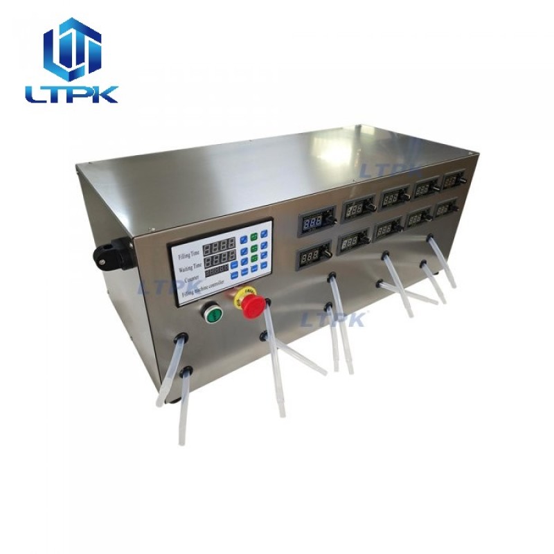  Semi auto digital 10 nozzles thin liquid filler 5-1000ml 