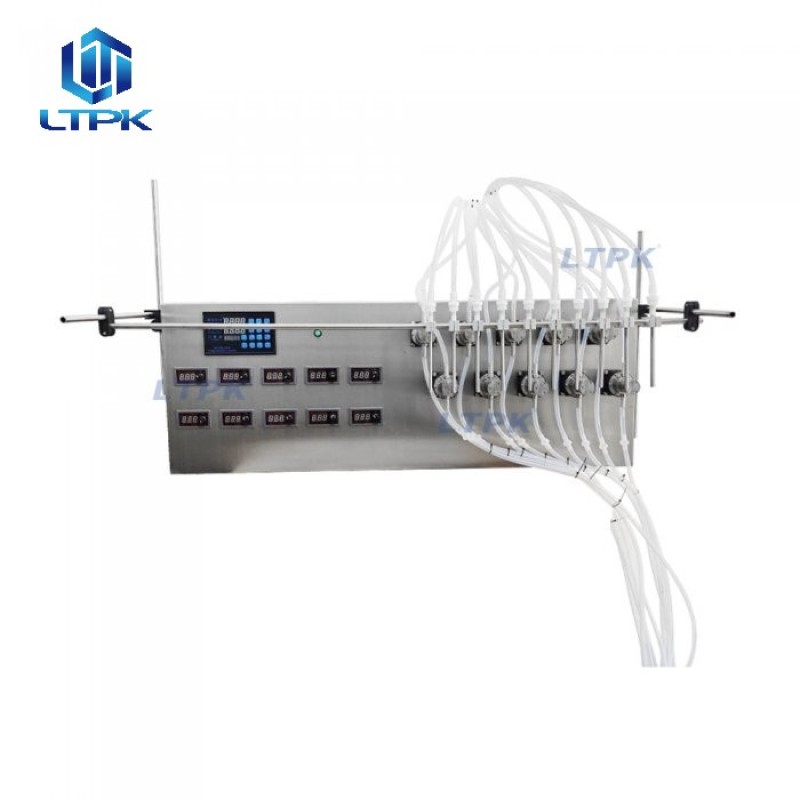 Semi auto 10 nozzles magnetic pump liquid filler 