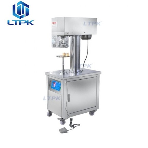  Vertical semi auto pet tin can sealer sealing machine