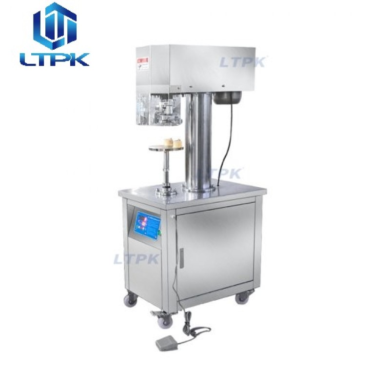  Vertical semi auto pet tin can sealer sealing machine 