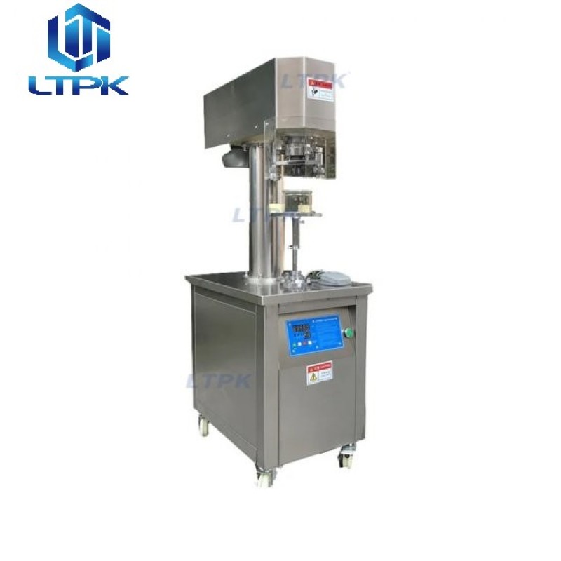 Vertical semi auto pet tin can sealer sealing machine 