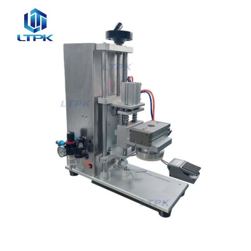 Pneumatic glass jar lid twisting off sealing capping machine 