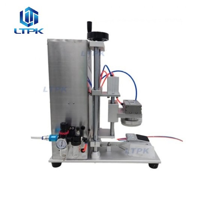 Pneumatic glass jar lid twisting off sealing capping machine 