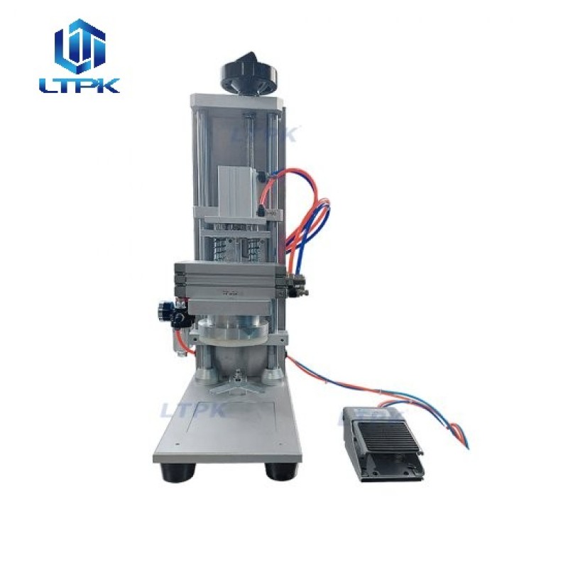 Pneumatic glass jar lid twisting off sealing capping machine 