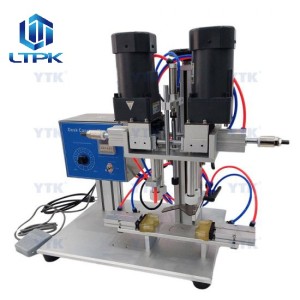 Semi auto screw capping machine with bottle clamping function 