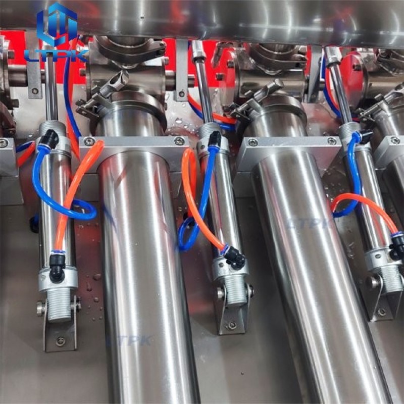 Pneumatic 4 nozzles cream paste filler with big hopper 