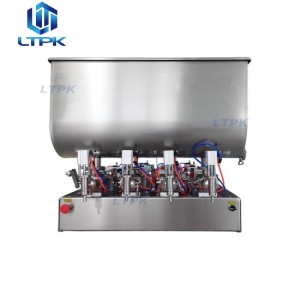 Pneumatic 4 nozzles cream paste filler with big hopper 
