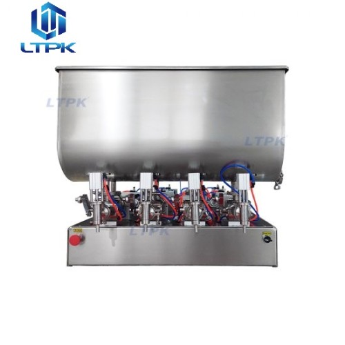 Pneumatic 4 nozzles cream paste filler with big hopper