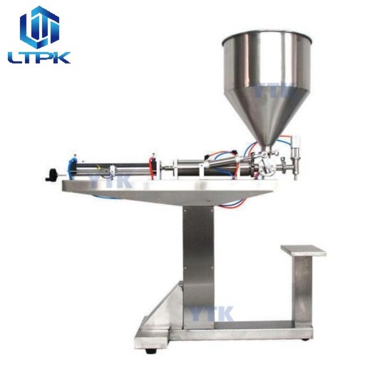 Vertical pneumatic viscous liquid filler 