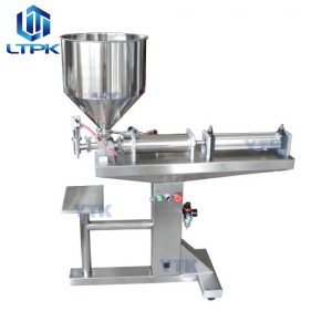 Vertical pneumatic viscous liquid filler 