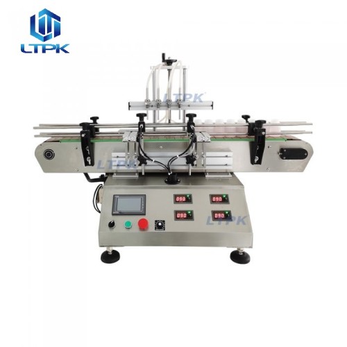 4 nozzles tabletop liquid filler magnetic pump filling machine