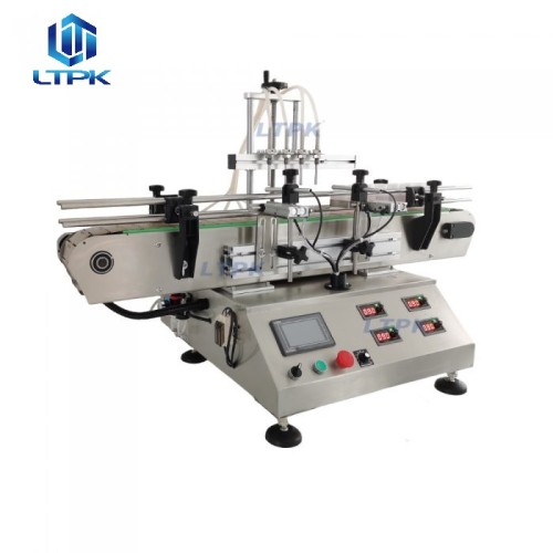 4 nozzles tabletop liquid filler magnetic pump filling machine