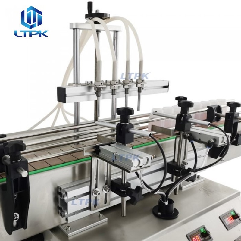 4 nozzles tabletop liquid filler magnetic pump filling machine 