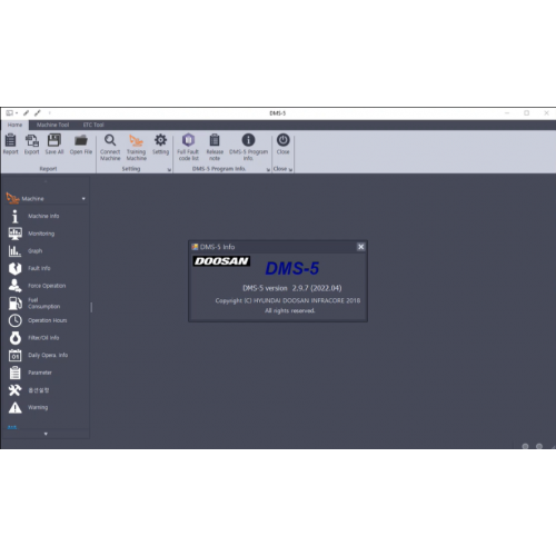 2024.09 Doosan DMS-5 3.2.1 Excavator Diagnostic Software with Troubleshooting