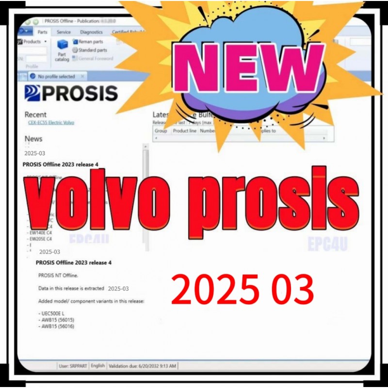 2025.03 Volvo PROSIS Parts Catalog & Repair Manual for Volvo Construction
