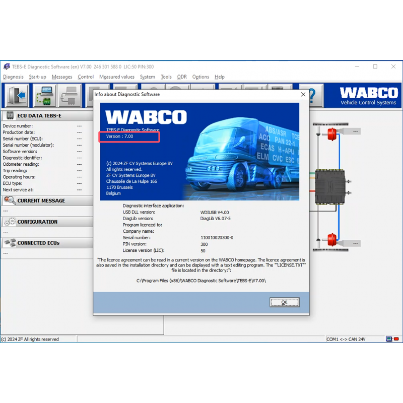 Wabco Diagnostic Software TEBS-E v7.0+Activator 